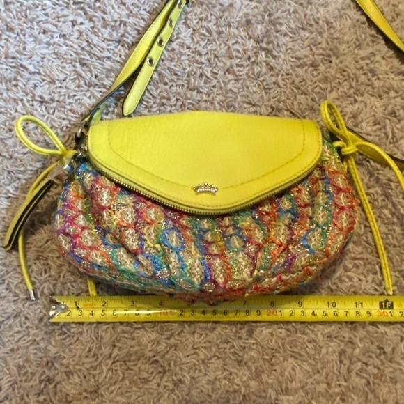 JUICY Couture Rainbow Woven Crossbody Adjustable Strap Y2K Colorful Ties - Picture 11 of 13